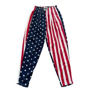 VTG Body Alive American Flag Napoleon Dynamite Workout Pants, Sz S, Made in USA